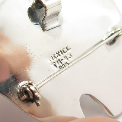 925 Sterling Silver Vintage Mexico Elephant For Good Luck Pin Brooch / Pendant