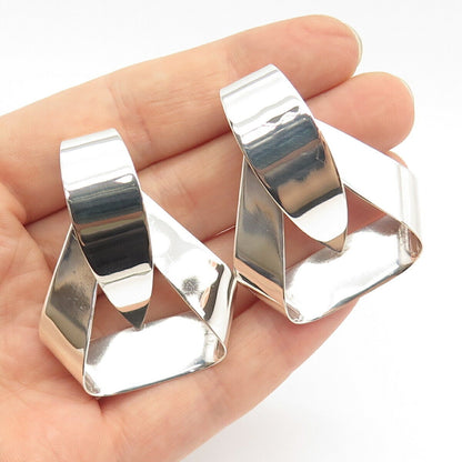 925 Sterling Silver Vintage Mexico Modernist Earrings