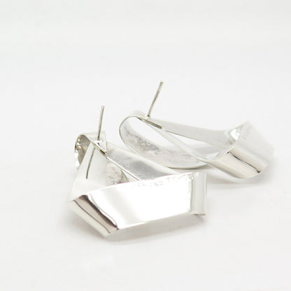 925 Sterling Silver Vintage Mexico Modernist Earrings