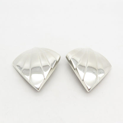 925 Sterling Silver Vintage Krypell Modernist Striped Clip On Earrings