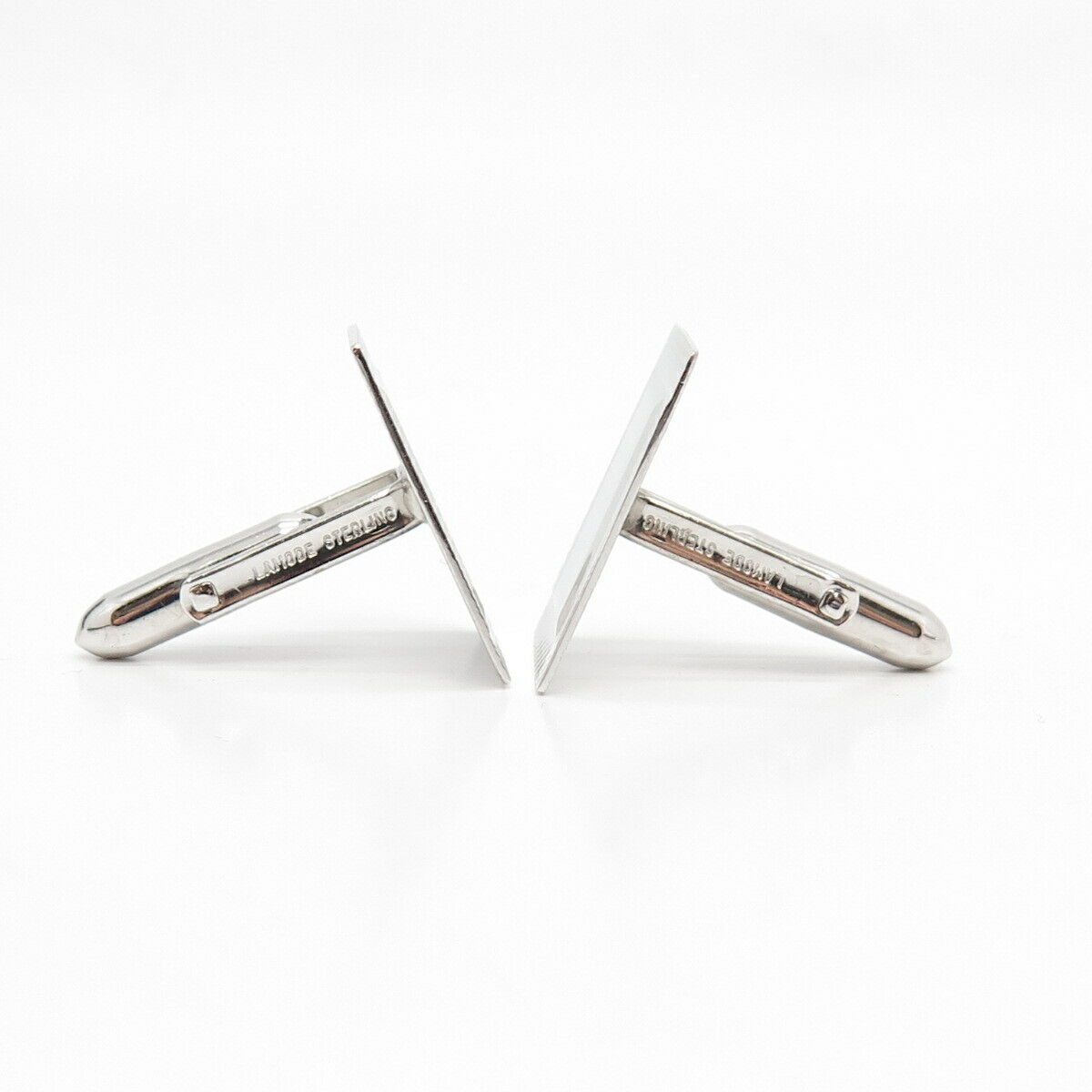 925 Sterling Silver Vintage La Mode Textured Square Cufflinks