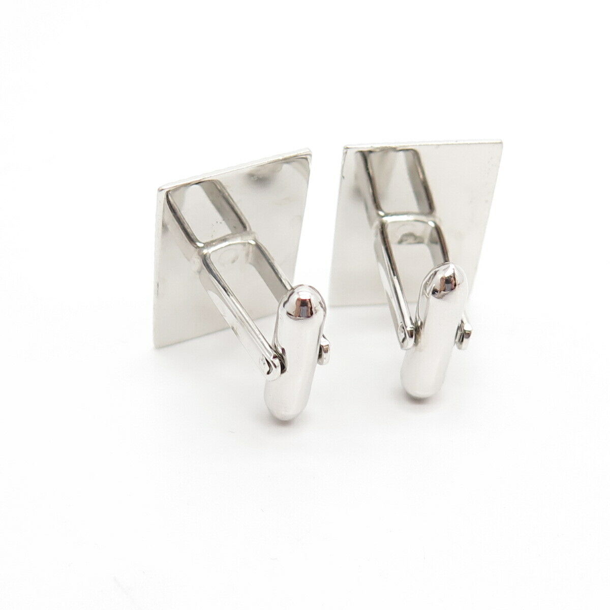 925 Sterling Silver Vintage La Mode Textured Square Cufflinks