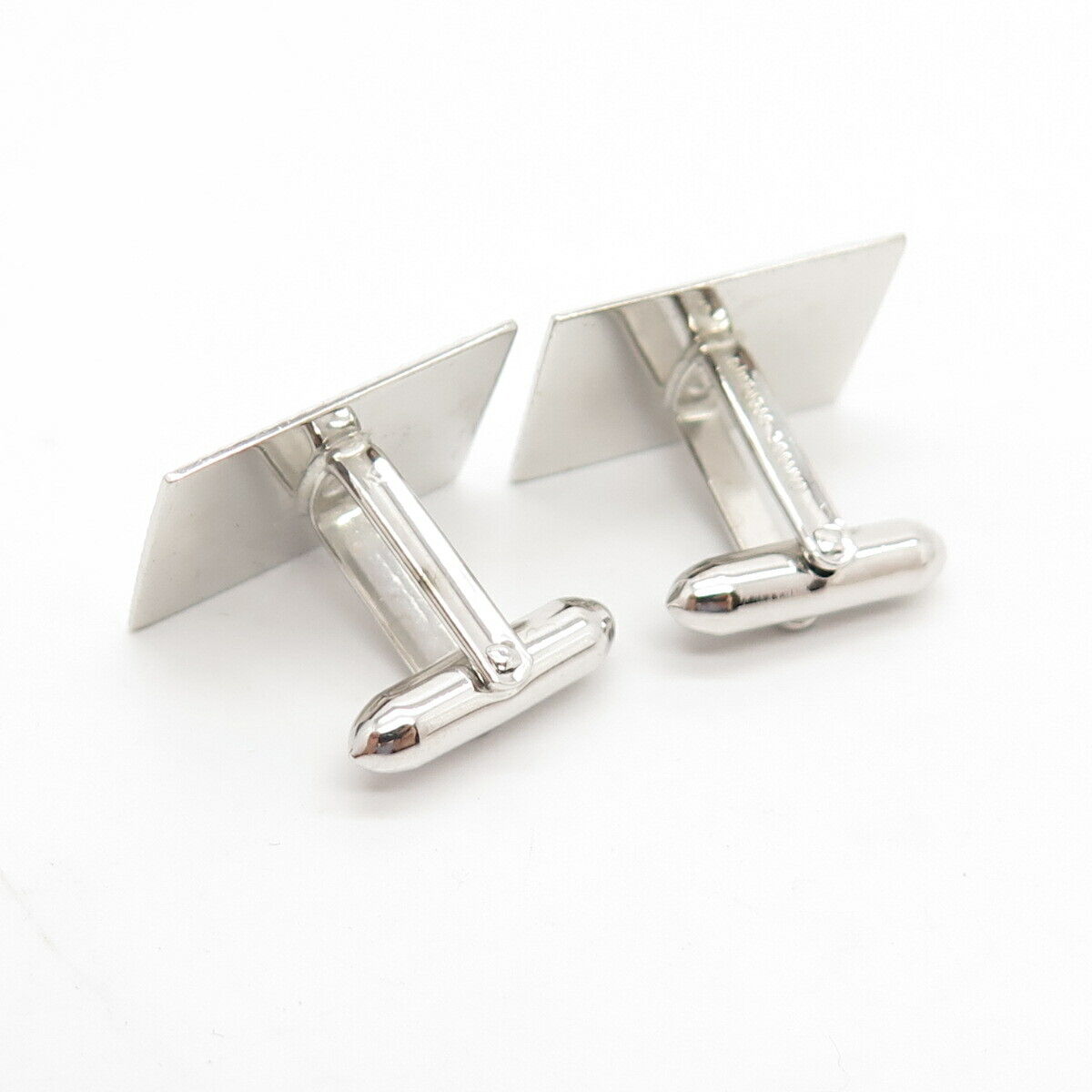 925 Sterling Silver Vintage La Mode Textured Square Cufflinks