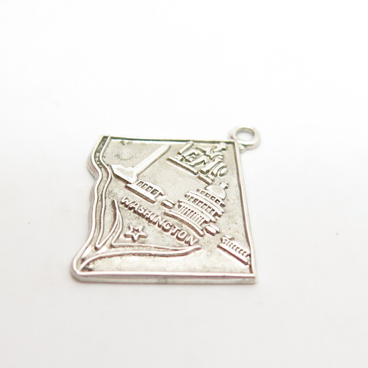 925 Sterling Silver Vintage Wells "Washington" Charm Pendant