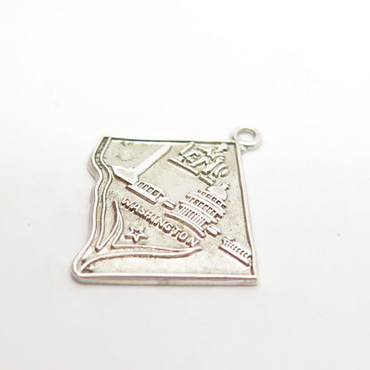 925 Sterling Silver Vintage Wells "Washington" Charm Pendant