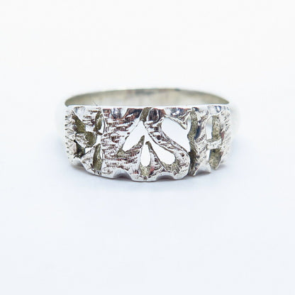 925 Sterling Silver Vintage Modernist Ring Size 7 3/4