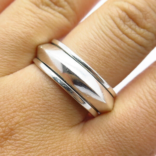 925 Sterling Silver Vintage Classic Rotating Ring Size 9 1/4