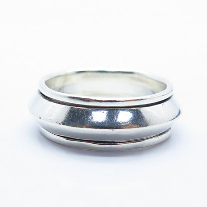 925 Sterling Silver Vintage Classic Rotating Ring Size 9 1/4