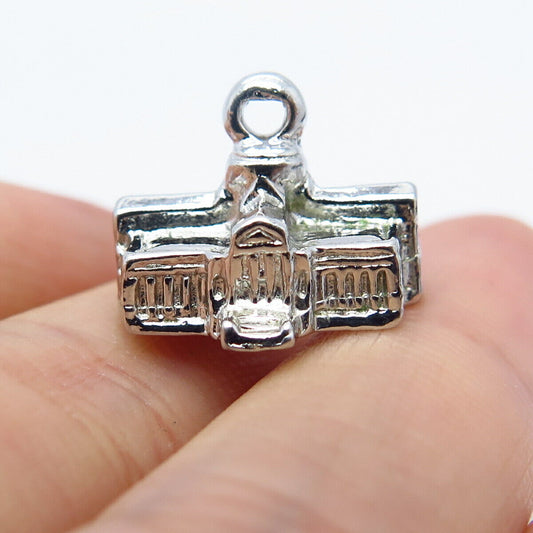 925 Sterling Silver Vintage White House Charm Pendant