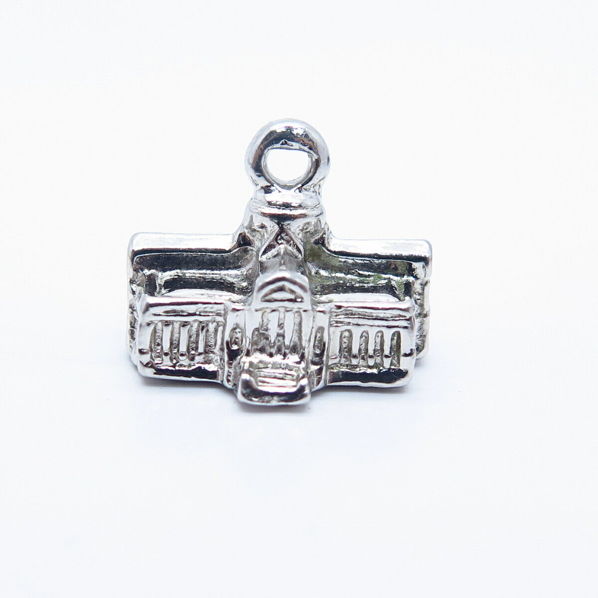 925 Sterling Silver Vintage White House Charm Pendant