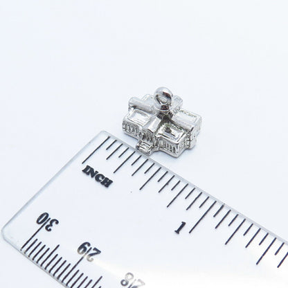 925 Sterling Silver Vintage White House Charm Pendant