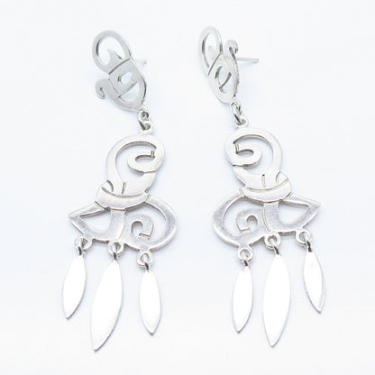 925 Sterling Silver Vintage Tribal Dagling Earrings