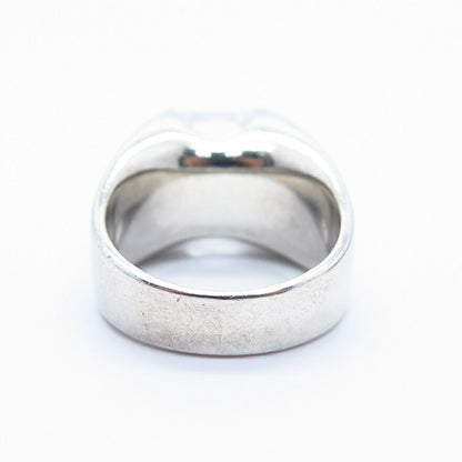 925 Sterling Silver Vintage Radiant-Cut C Z Ring Size 5 3/4