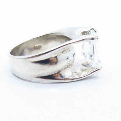925 Sterling Silver Vintage Radiant-Cut C Z Ring Size 5 3/4