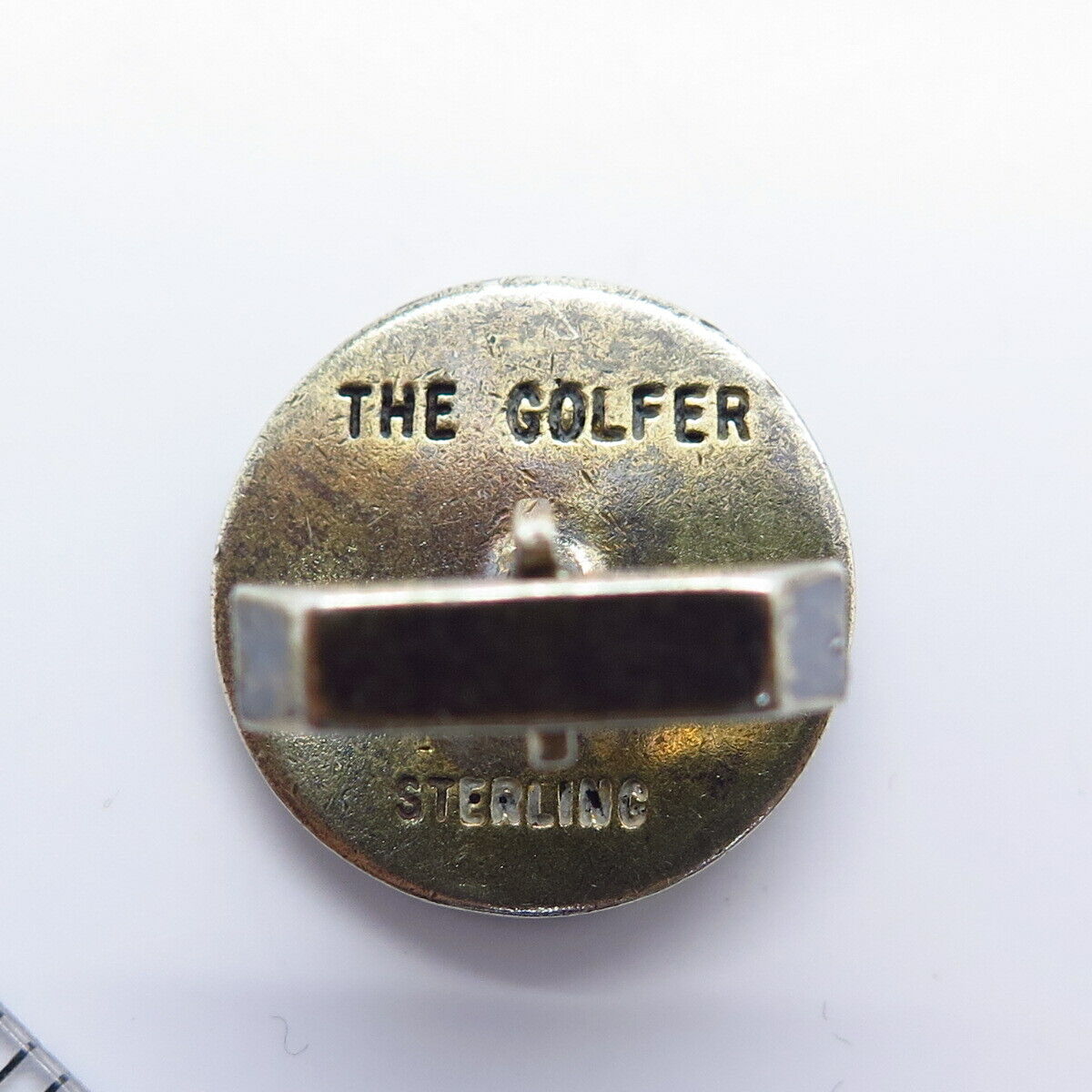 925 Sterling Silver Vintage F&S "Golfer" Round Cufflinks