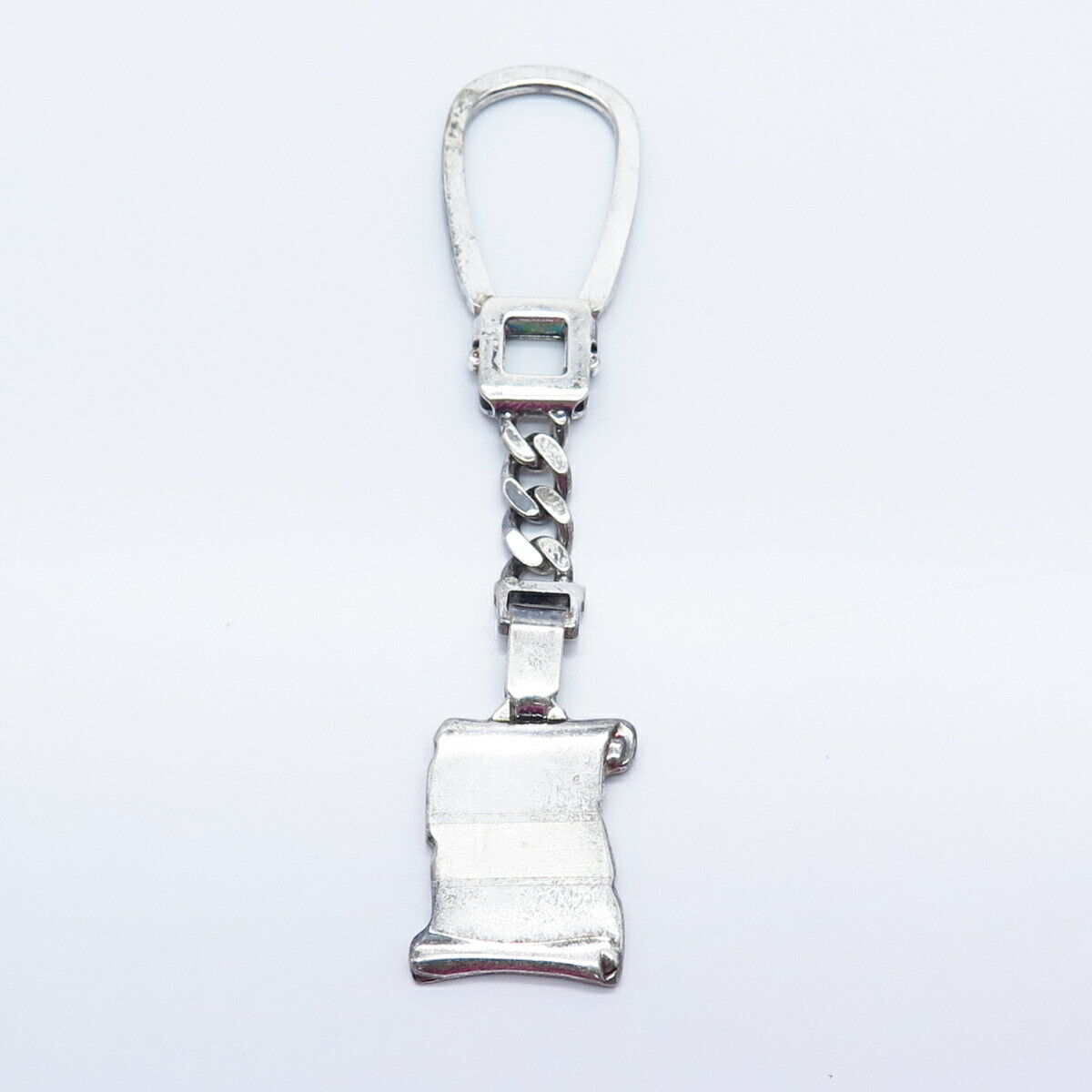 925 Sterling Silver Vintage Italy Scroll Key Ring