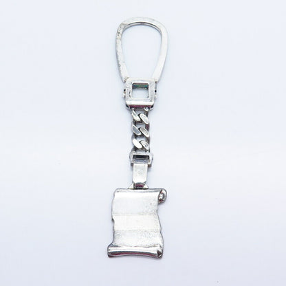 925 Sterling Silver Vintage Italy Scroll Key Ring