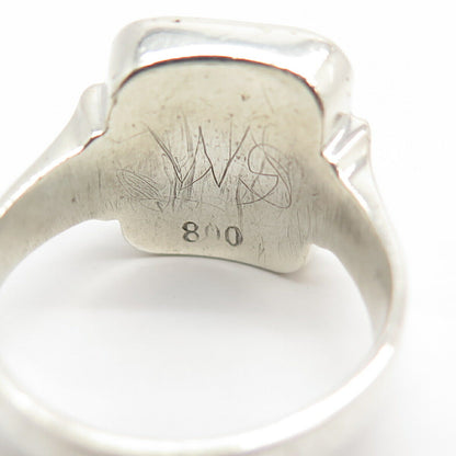 800 Silver Tag Signet Ring Size 9 1/4