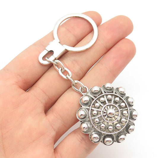 925 Sterling Silver Vintage Bead Dangling Key Ring