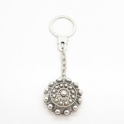 925 Sterling Silver Vintage Bead Dangling Key Ring