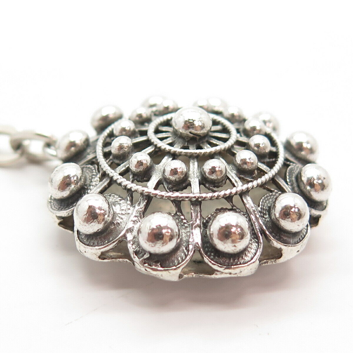 925 Sterling Silver Vintage Bead Dangling Key Ring