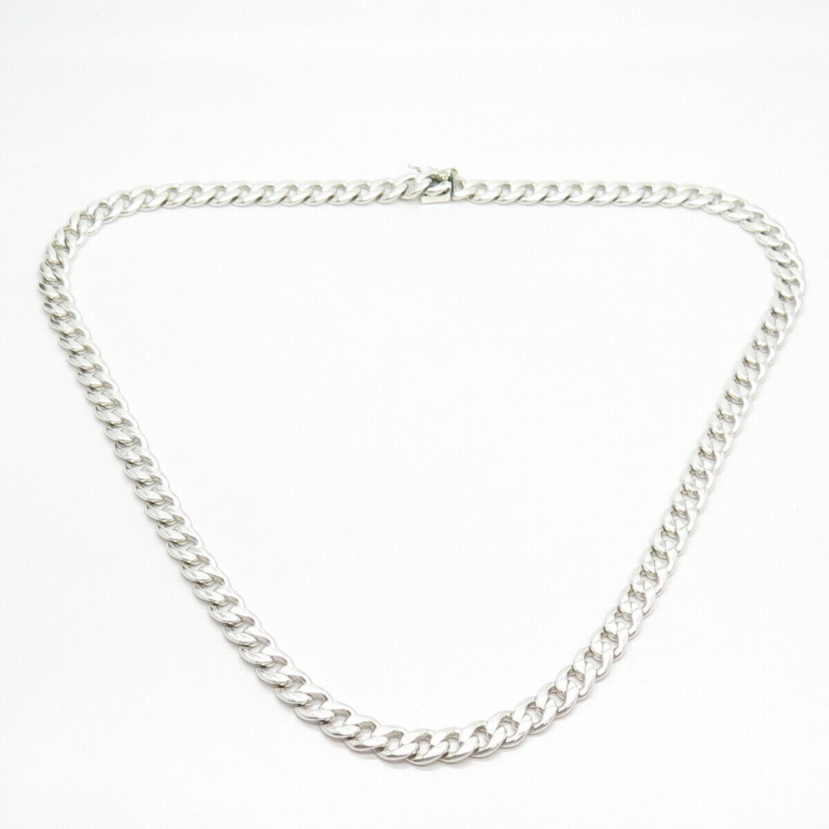 925 Sterling Silver Vintage Cuban Chain Necklace 20"