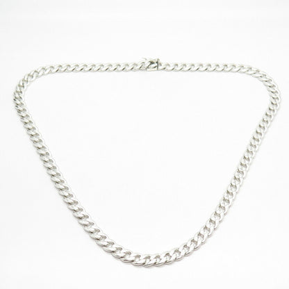 925 Sterling Silver Vintage Cuban Chain Necklace 20"