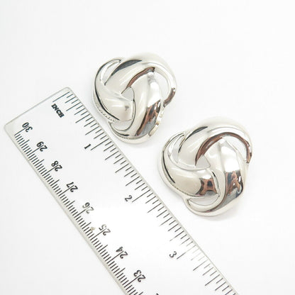 925 Sterling Silver Vintage Mexico Knot Modernist Earrings