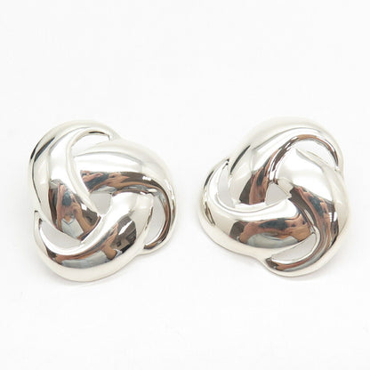 925 Sterling Silver Vintage Mexico Knot Modernist Earrings