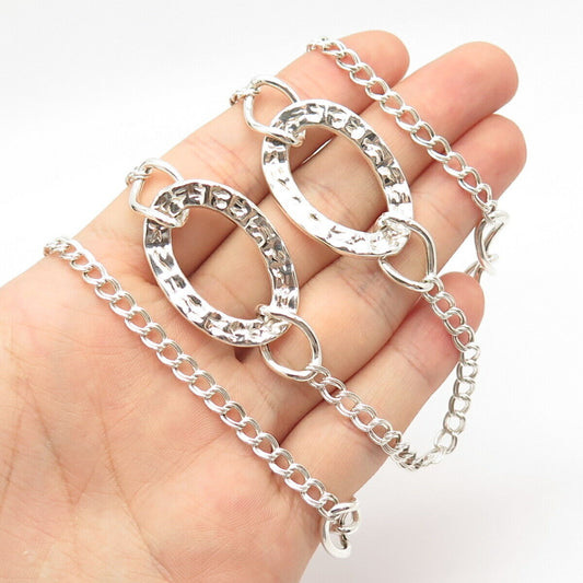 925 Sterling Silver Vintage Italy Double Cable Chain Necklace 27"