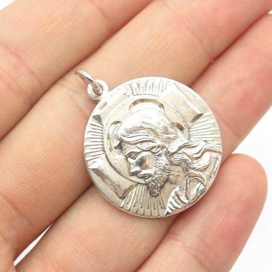 925 Sterling Silver Antique Theda Religious Charm Pendant