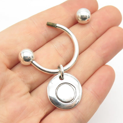 925 Sterling Silver Vintage Screw-Off Ball Key Ring