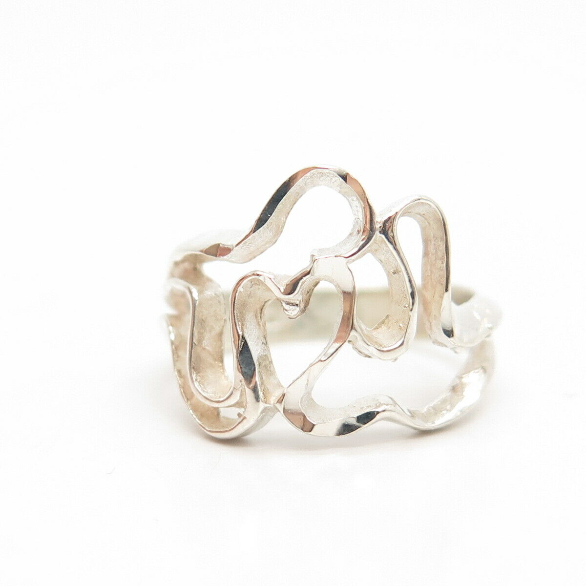 925 Sterling Silver Vintage Modernist Ring Size 6 1/4