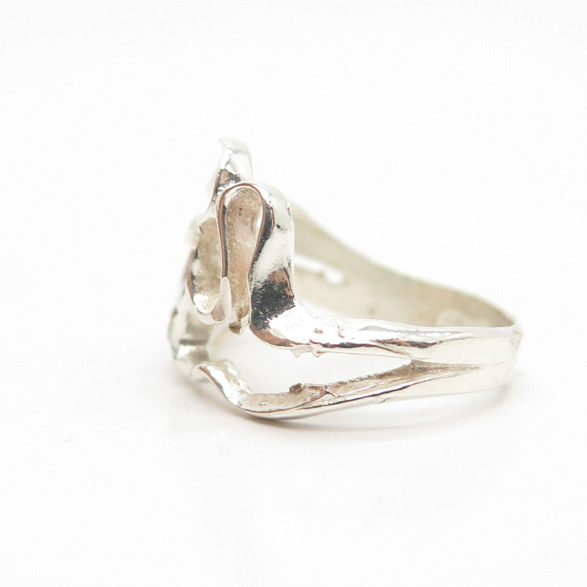 925 Sterling Silver Vintage Modernist Ring Size 6 1/4