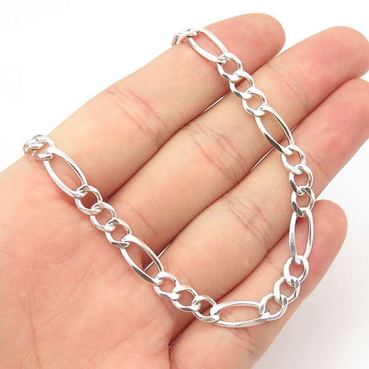 925 Sterling Silver Vintage Italy Milor Figaro Chain Necklace 18"