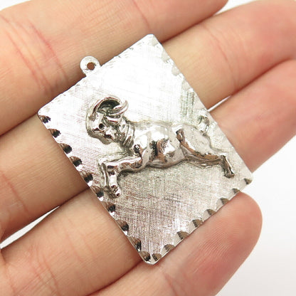 925 Sterling Silver Vintage  Aries Zodiac Sign Pendant