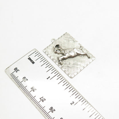 925 Sterling Silver Vintage  Aries Zodiac Sign Pendant