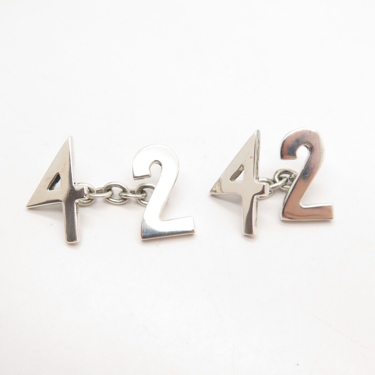 925 Sterling Silver Vintage 4/2 Lucky Number Cufflinks