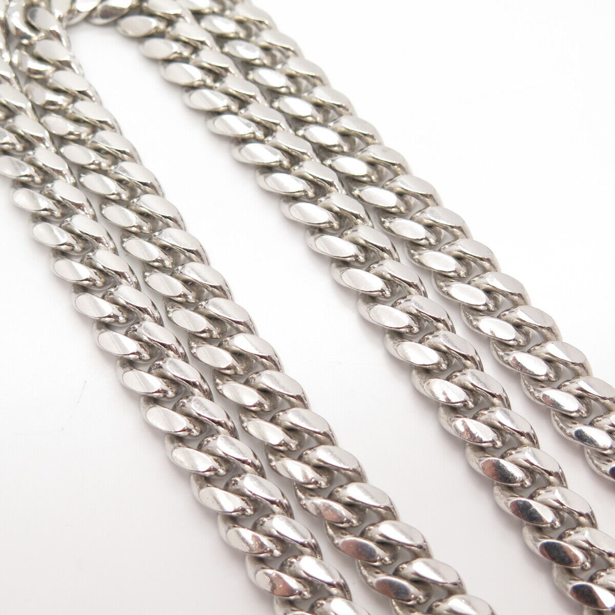 925 Sterling Silver Vintage Heavy Cuban Chain Necklace 30"