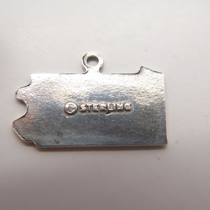 925 Sterling Silver Vintage "Pennsylvania" State Map Pendant