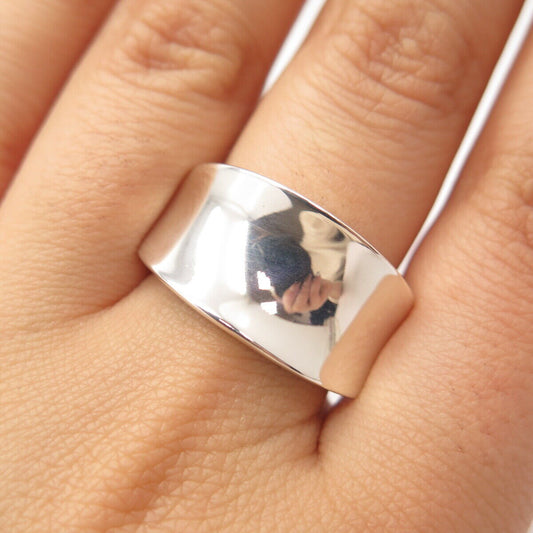 925 Sterling Silver Vintage Modernist Ring Size 8.5