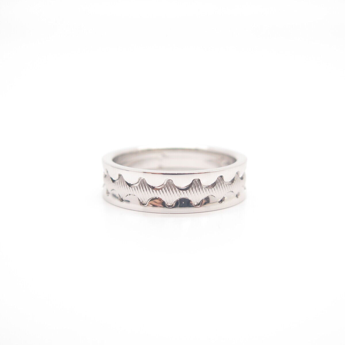 925 Sterling Silver Neos Striped Band Ring Size 9 3/4