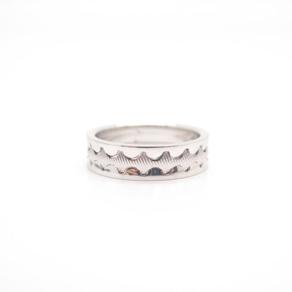 925 Sterling Silver Neos Striped Band Ring Size 9 3/4