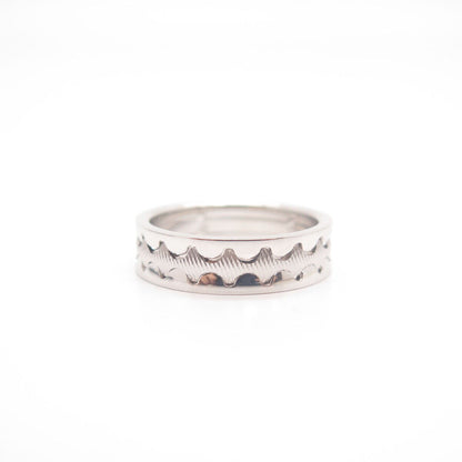 925 Sterling Silver Neos Striped Band Ring Size 9 3/4