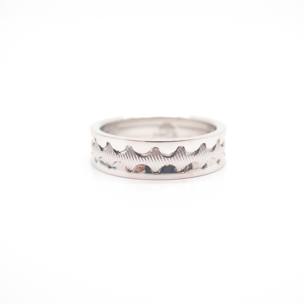 925 Sterling Silver Neos Striped Band Ring Size 9 3/4