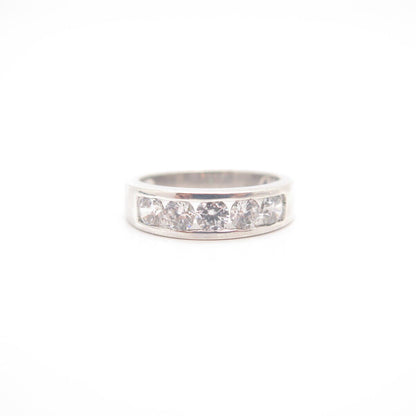 925 Sterling Silver Round-Cut C Z Ring Size 7