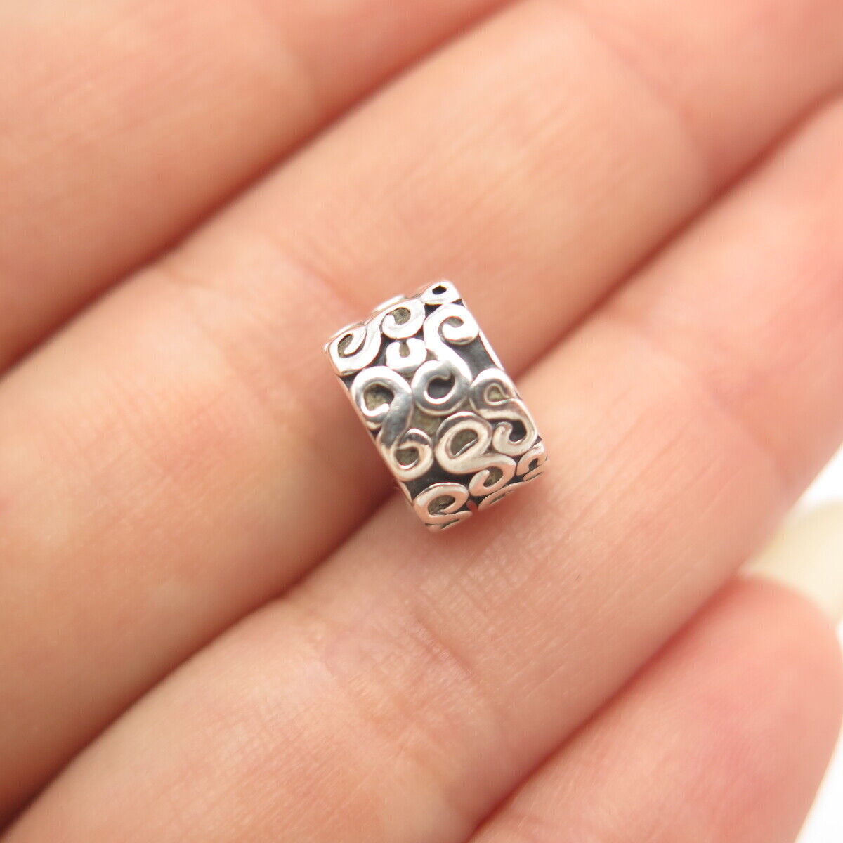 925 Sterling Silver Pandora Swirl Bead Charm