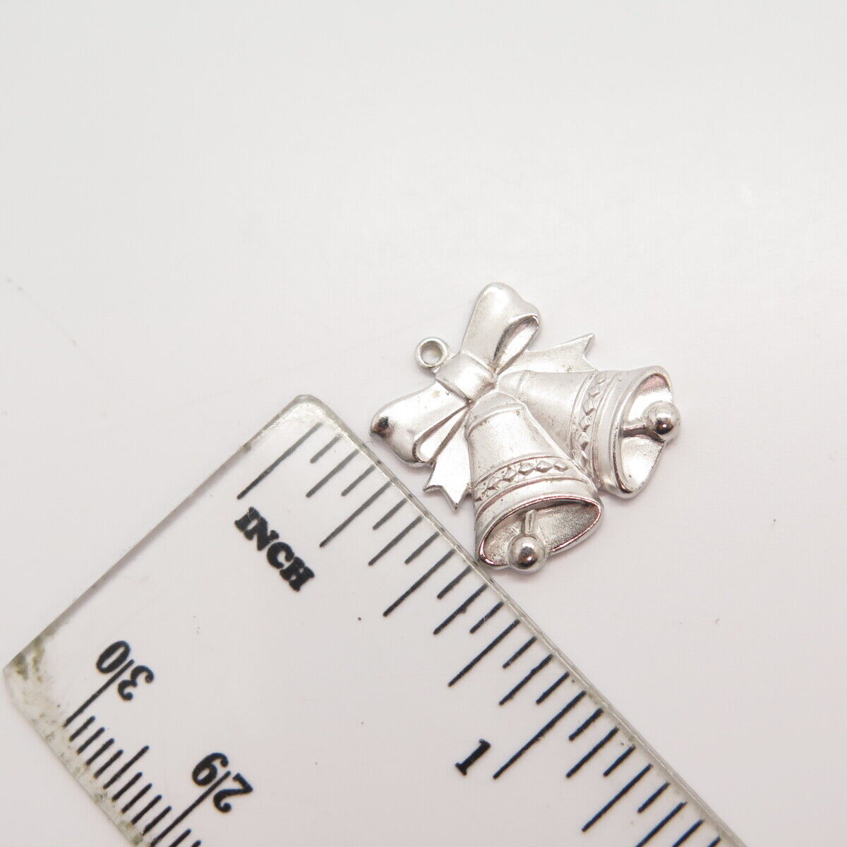 925 Sterling Silver Anson Vintage Christmas Bells Charm Pendant