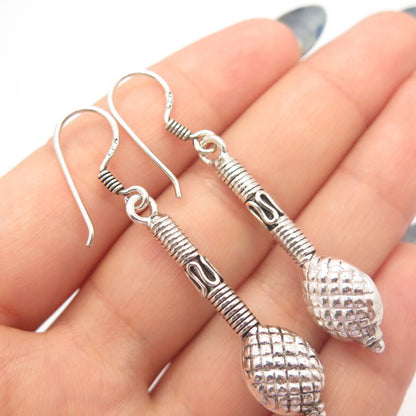 925 Sterling Silver Vintage Eternal Curve Tribal Dangling Earrings
