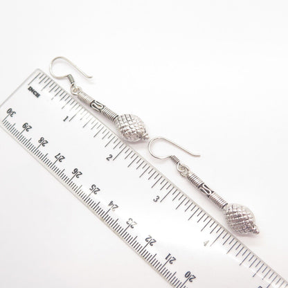 925 Sterling Silver Vintage Eternal Curve Tribal Dangling Earrings